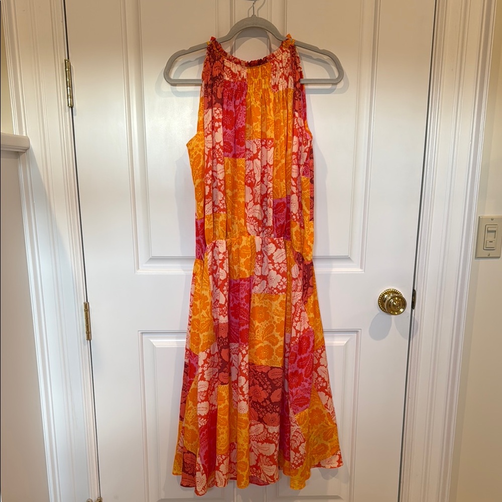 Vibrant Patchwork Halter Dress